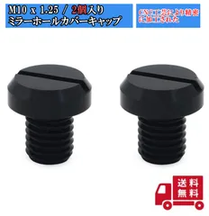 M10 x 1.25 正ネジ （2個入り） ミラーホールカバーキャップ 正ネジ 逆ネジ ボルト バイクミラー ミラーホールカバー ネジ アプリリア BMW ドゥカティ ホンダ カワサキ スズキ ヤマハ 等に適用 原付 オートバイ バイク用 汎用 ブラックのサムネイル
