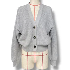 EVERYDAY I LIKE. エブリデイアイライク クロップドニットカーディガン 羽織り Vネック シルク 長袖 23-080-500-8040-1-0 灰色 グレー フリーサイズ レディース 春 秋 ゴーゴー古着マルイ北千住店 5 No.1647