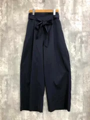 VIS ビス ハイウエスト リボン付き ワイド パンツ sizeL/紺 ■◇ レディース