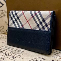 バーバリー ブルーレーベル 短財布 ノバチェック レザー ベルト