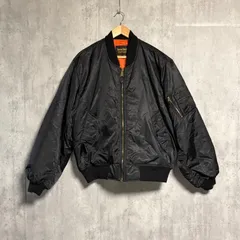 【美品】Warm-Heart MA-1 フライトジャケット ブラック オレンジ 黒 中綿 ブルゾン ミリタリー ボンバージャケット 90s 古着 ヴィンテージ ストリート ゆるだぼ オーバーサイズ ビッグシルエット 男女兼用 ユニセックス メンズ レディース