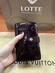 正規品 Louis Vuitton ルイヴィトン モノグラム ヴェルニ 中財布 バーガンディ