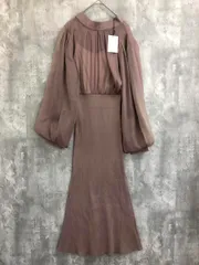 展示品■LIP SERVICE リップサービス 2WAY リボン ドッキング マーメイド ワンピース sizeF/ダークピンク ■◇ レディース