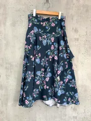 URBAN RESEARCH ROSSO アーバンリサーチロッソ ポリエステル フラワープリント 花柄 フリル フレア スカート sizeF/紺  ■◇ レディース