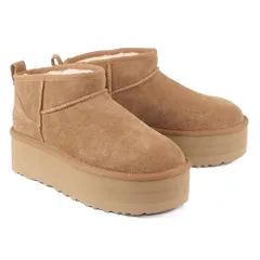 [アグ] シューズ ブーツ CLASSIC ULTRA MINI PLATFORM クラシック ウルトラ ミニ プラットフォーム スエード 厚底 正規品 レディース 1135092 CHESTNUT チェスナット US7（約24cm） [並行輸入品]po