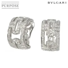ブルガリ BVLGARI パレンテシ ダイヤ イヤリング K18 WG ホワイトゴールド 750 Earrings Clip on 90310358のサムネイル