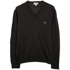 古着 ラコステ LACOSTE Vネック ポリ×ウールニットセーター メンズL相当/eaa612115