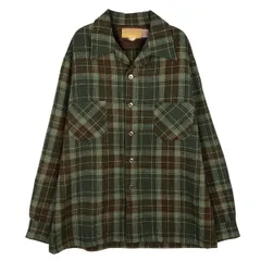 古着 ~80年代 チェック柄 オープンカラー ウールボックスシャツ USA製 メンズXL相当 ヴィンテージ/evb033183