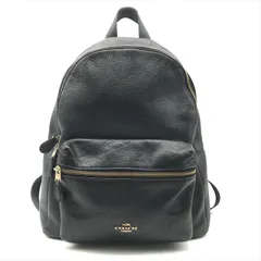 COACH コーチ ロゴ レザー リュック バッグ パック ブラック ブランド 鞄 カバン BAG c196