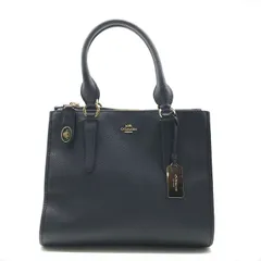 良品 COACH コーチ クロスビーキャリオール ハンド バッグ レザー ターンロック ネイビー レディース ブランド 鞄 かばん r985