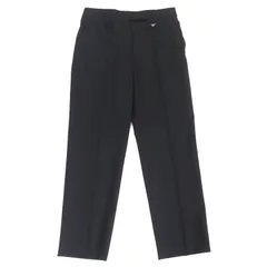 極美品△PRADA プラダ 22AW P254G バージンウール98％ トライアングルロゴ スラックス パンツ ブラック 38 イタリア製 正規品 レディース