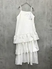新品 JUNOAH ジュノア ティアード フリル キャミソール ワンピース sizeL/オフホワイト ■◆ レディース