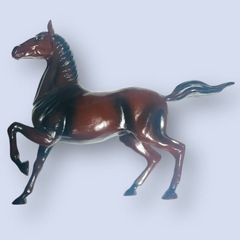 ブロンズ ダークブラウン 馬の置物 約15cm 躍進 - メルカリ