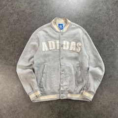 00's adidas ロゴ スウェットスタジャン スナップボタン - メルカリ