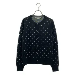 【美品】  COMME des GARCONS COMME des GARCONS / コムコム | 2025AW | ドット エンブロイダリー クルーネック カーディガン | M | ブラック/ホワイト | レディース