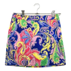 中古 レディース ラルフローレン RALPH LAUREN スカート 4(M) 青系 一体型インナーパンツ付 ペイズリー総柄