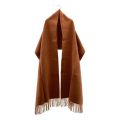 【美品】  ASAUCE MELER / アソース メレ | カシミヤ フリンジ ストール マフラー | オレンジ
