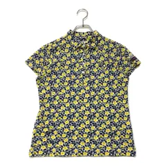 中古 レディース ジャックバニー Jack Bunny!! 半袖ポロシャツ 0(S) 黄×紺  リバティ柄 花柄