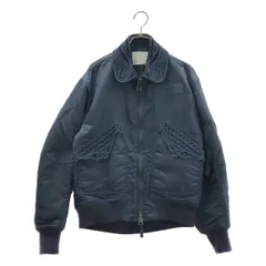【美品】  Mame Kurogouchi / マメクロゴウチ | Cording Embroidered Flight Jacket ナイロンツイル ブルゾン フライトジャケット | 2 | ネイビー | レディース