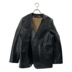 【新品】  Nahyat / ナヤット | W-011 ウールライナー付き ラムレザー ノーカラージャケット | 2 | ブラック | メンズ