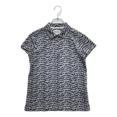 中古 レディース ジャックバニー Jack Bunny!! 半袖ポロシャツ 0(S) ライトグレー×紺 ロゴ総柄