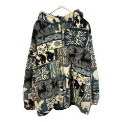 ARCTIC CIRCLE アニマル柄 総柄 フリースジャケット 大きいサイズ マルチカラー(メンズ 3X)中古 古着 X3034 ARCTIC CIRCLE アニマル柄 総柄 フリースジャケット 大きいサイズ