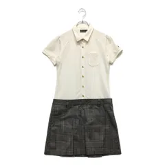 中古 レディース カッパゴルフ KAPPA GOLF ワンピース M 白×グレー ホワイト 半袖 グレンチェック