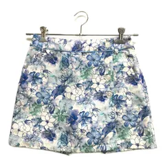 中古 レディース キャロウェイ Callaway スカート風ショートパンツ S 淡いブルー系 花柄キュロット