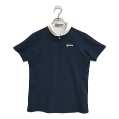 中古 レディース スリクソンbyデサント SRIXON by DESCENTE 半袖ポロシャツ M 紺 ネイビー ロゴ入り