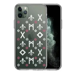 iPhone11proケース クリア ルーン 文字 ピンク スマホケース 側面ソフト 背面ハード ハイブリッド 