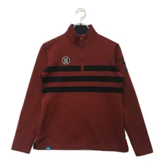 中古 レディース アディダスゴルフ adidas GOLF 長袖シャツ L バーガンディ 赤系 ハーフジップ ニット調