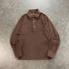 80s Vintage J.C.Penney ジェーシーペニー 長袖 ポロシャツ フリース 無地 ブラウン 茶 メンズ ヴィンテージ ビンテージのサムネイル