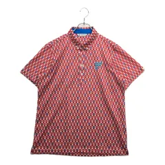 中古 メンズ アンパスィ and per se 半袖ポロシャツ LL 白×ピンク 総柄