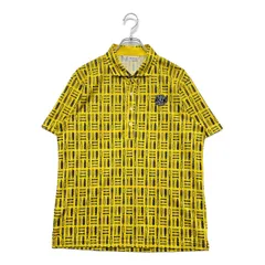 中古 メンズ アンパスィ and per se 半袖ポロシャツ LL 黄 イエロー ネクタイ柄/総柄