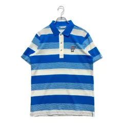 中古 メンズ アンパスィ and per se 半袖ポロシャツ LL 青×白 ブルー×ホワイト ボーダー