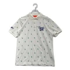 中古 メンズ ビームスゴルフ BEAMSGOLF 半袖ポロシャツ S 白 ホワイト 総柄