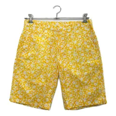 中古 メンズ ビームスゴルフ BEAMSGOLF ハーフパンツ 44(S) 黄 軽量 薄手 花柄
