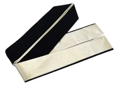 着物美人 送料込み 重ね襟 正絹 伊達襟 重ね衿 掛け襟 襟 振袖重ね襟 成人式重ね襟 重ね襟黒 成人式 結婚式 入学 卒業式 振袖 訪問着 附下 色無地 着物 4way 【 黒 金 両面 】m339088E11