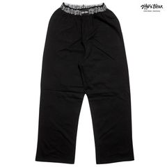 US アス 三軒茶屋 ブラックイージーパンツ ワイドパンツ スパイダー