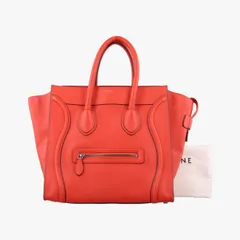 セリーヌCelineラゲージミニショッパー レッド レザー S-SA-0191 S-CU-1101