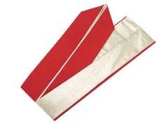 着物美人 送料込み 重ね襟 正絹 伊達襟 重ね衿 掛け襟 襟 振袖重ね襟 成人式重ね襟 重ね襟赤 成人式 結婚式 入学 卒業式 振袖 訪問着 附下 色無地 着物 4way 【 赤 金 両面 】m339097E11