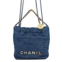 シャネル ハンドバッグ CHANEL 22 ミニ ココマーク デニム コットン AS3980 CHANEL 2wayショルダーバッグ