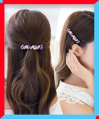 新品 ラインストーンバレッタ 上品ヘアクリップ パーティーヘア飾り 簡単ヘアアレンジ 髪飾り結婚式発表会【送料無料】