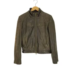 ユーズドフルギ USED古着 {{CHANTEL}} y2k リアルレザー ダブルジップ シングルライダースジャケット メンズ JPN：44 