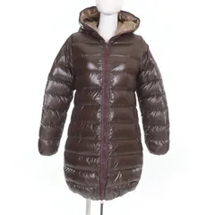 良品☆DUVETICA デュベティカ ACE フード付 ZIP UP ダウンコート ブラウン 40 ブルガリア製 正規品 レディース