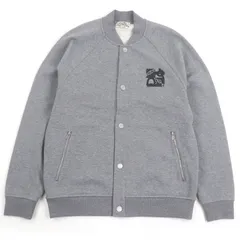 極美品□HERMES エルメス 2024年製 H467830HA QUATERB H セリエボタン ラムレザーパッチ スタジャン ブルゾン グレー XS イタリア製 正規品 メンズ
