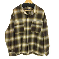 バックナンバー BACK NUMBER オープンカラー襟 オンブレーチェック長袖ネルシャツ メンズ JPN：XL 