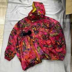 Ellesse　エレッセ　スキーウェア　2点セット　Lサイズ　上着　ボトムス　スプラッター柄　レトロ　ピンク　桃色