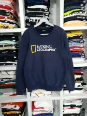 ナショナルジオグラフィック L ネイビー スウェット Tシャツ