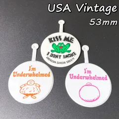 缶 バッジ　アメリカ　輸入雑貨　ビンテージ　53mm　『 3個　セット　(Ｃ2) 』　当時物　　ヴィンテージ　バッチ　ピンバッチ　※　ノベルティー 　アドバタイジング　レトロ　昭和　( BAT1335 )